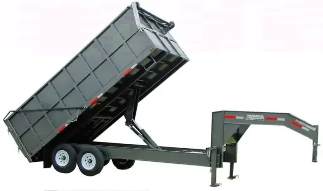 Grey 16ft Gooseneck Dump Trailer