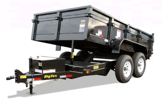 Black Bumper Pull 12ft Single Ram Dump Trailer