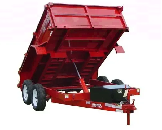 Red 10ft Single Ram Dump Trailer