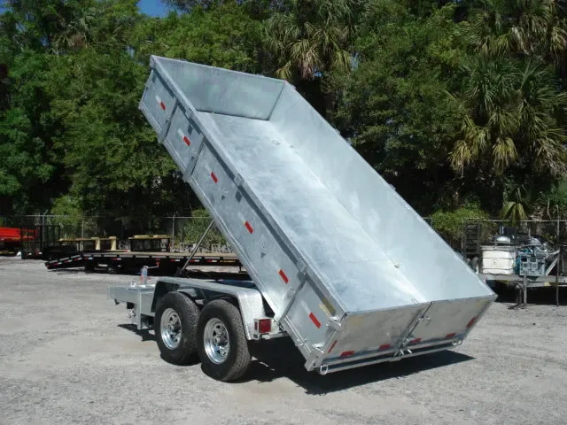 7x14 Silver Dump Trailer w/ 2ft Steel High Sides