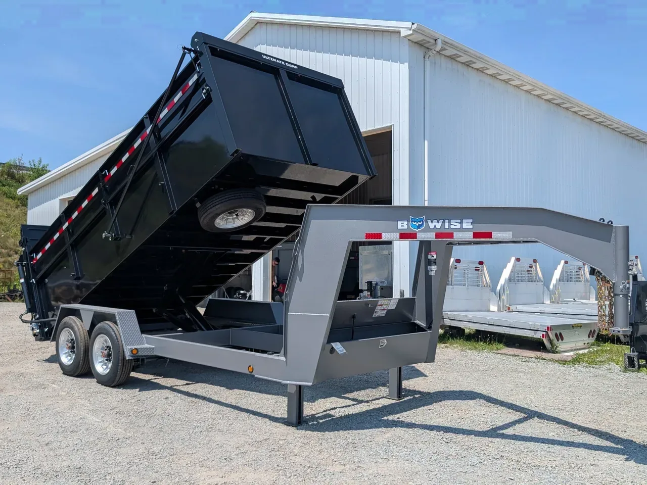 2026 BWISE 6'10" x 16 HD GOOSENECK Ultimate Dump Trailer w/ Hydraulic Gate (PRICE DROP!!!)