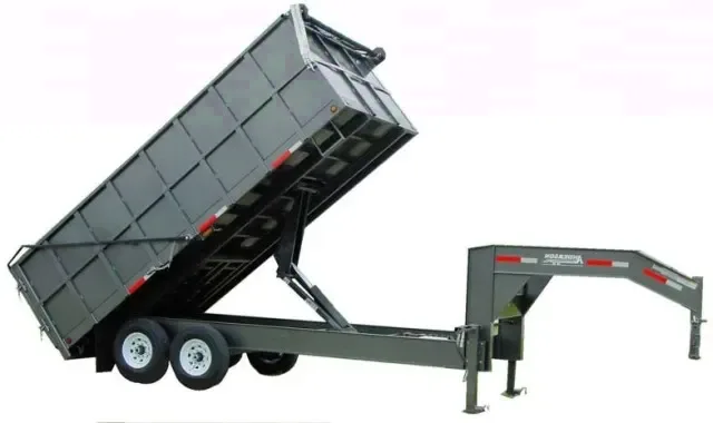7x16 Grey Dump Trailer w/Scissor Lift