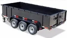 Black 18ft Pintle Hitch Dump Trailer
