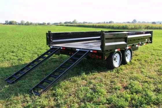 BLACK 14FT DECKOVER DUMP TRAILER