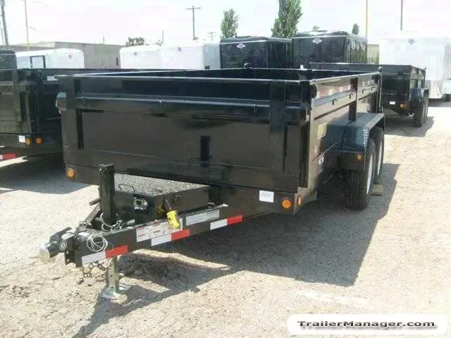 14ft Black Dump Trailer w/Scissor Lift