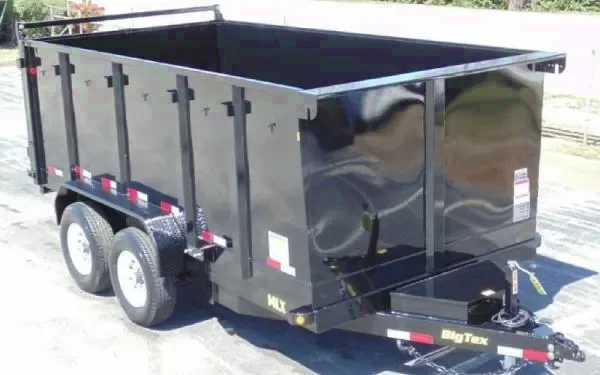 Heavy Duty 14' Scissor Lift Dump Trailer w/ 4' Sides