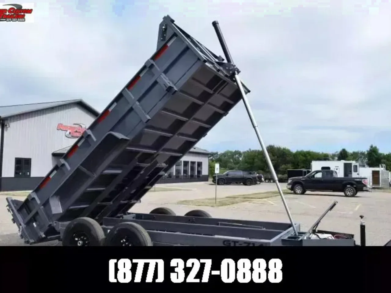 GRIFFIN 7x14 14K DUMP TRAILER w/ TELESCOPING CYLINDER GREY