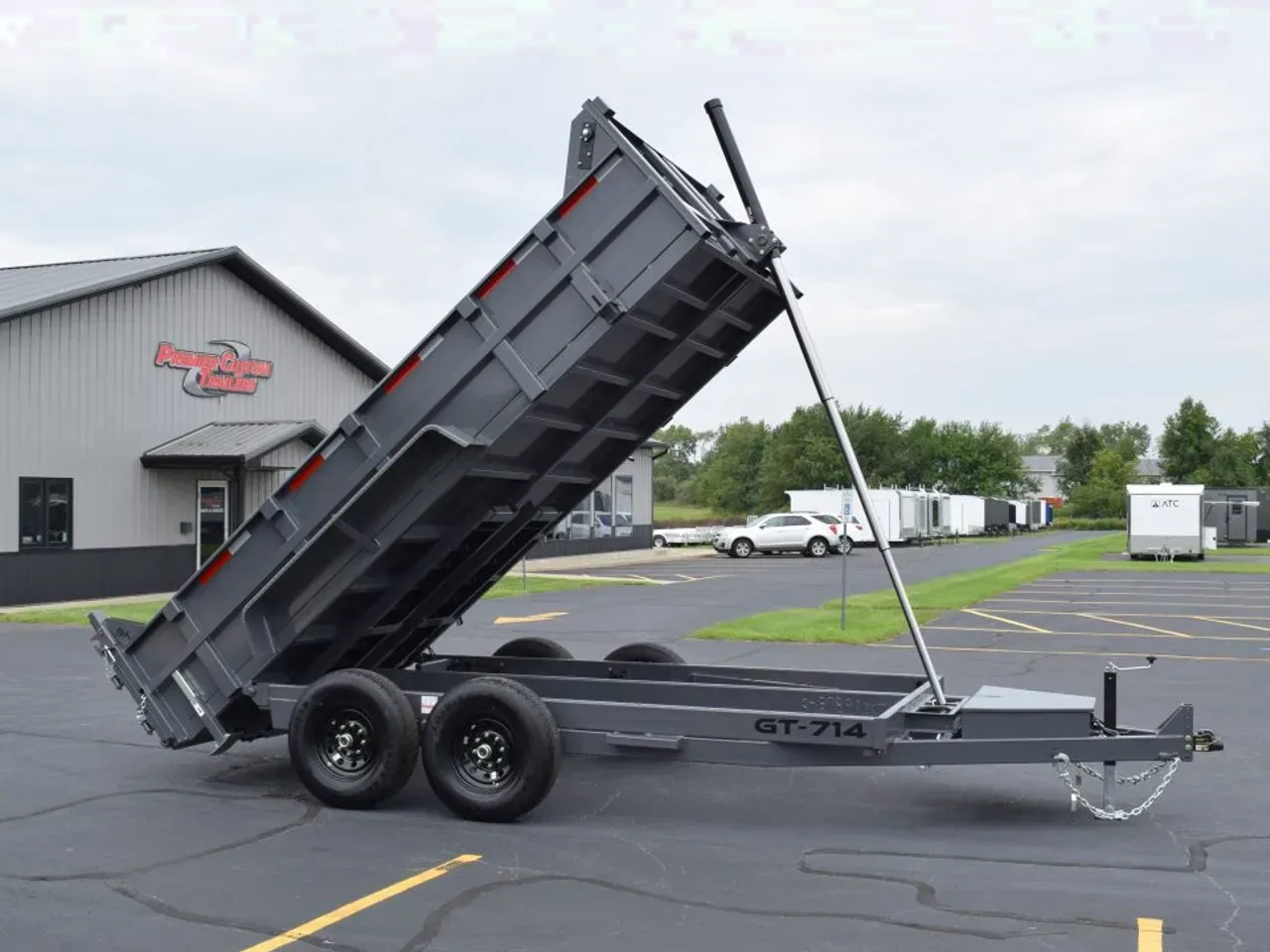 GRIFFIN 7x14 14K DUMP TRAILER w/ TELESCOPING CYLINDER GREY