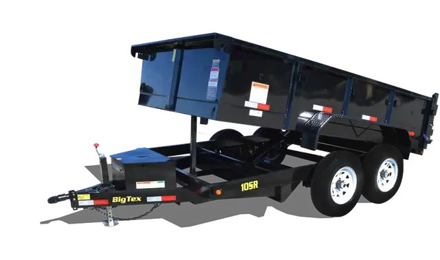 10ft Black Single Ram Dump Trailer