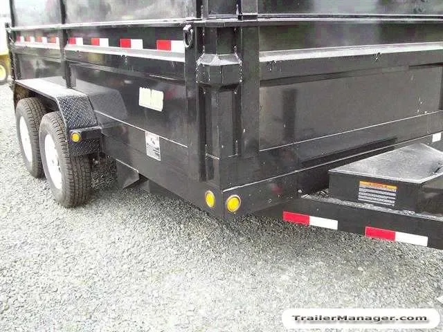 14ft Black Bumper Pull Dump Trailer-Scissor Lift