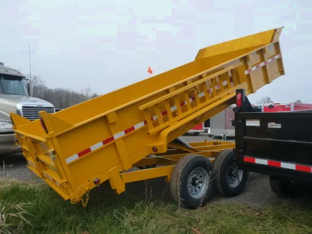 16ft Yellow Dump Trailer w/7000lb Tandem Axles