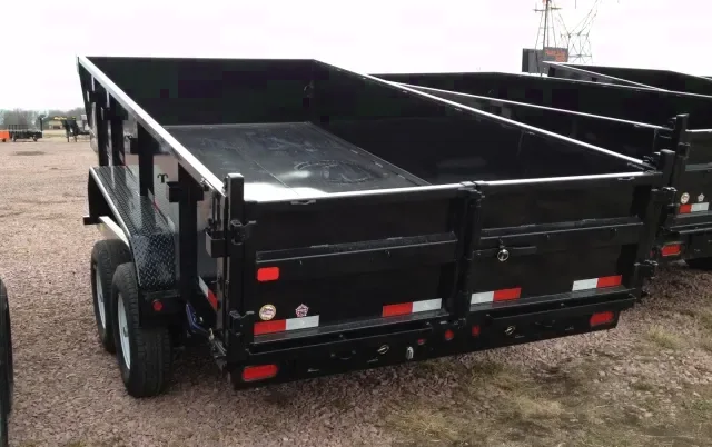 14ft Black Dump Trailer w/Combo Gate and Ramps
