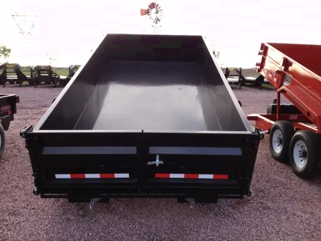 14ft Dump Trailer Pallet Fork Holders and Slide In Ramps