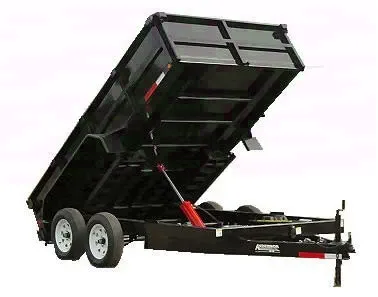 12ft Black BP Dump Trailer 5200 LB Axles