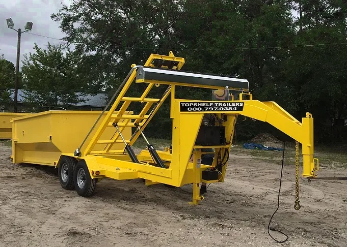 Yellow 7x14 Roll Off Dump Trailer