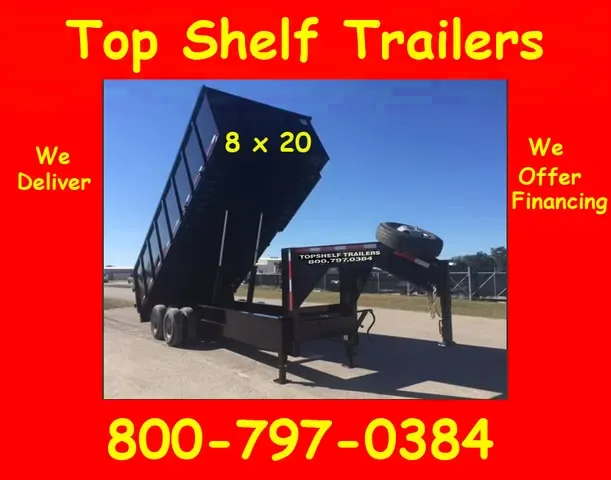 Commercial Grade Gooseneck Dump Trailers 8x20x48