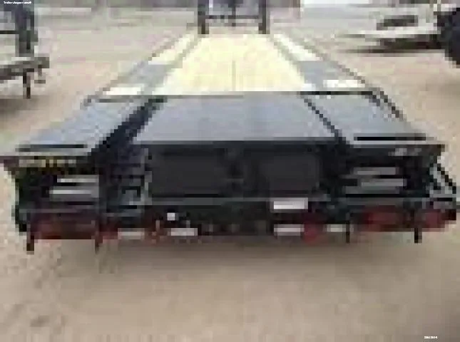 20+5ft  Tandem Axle Gooseneck Trailer w/Double Hinged Spring Assist Fold Over Ramp