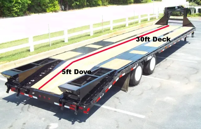 30+5ft Tandem Axle Deckover Gooseneck  Flatbed Trailer