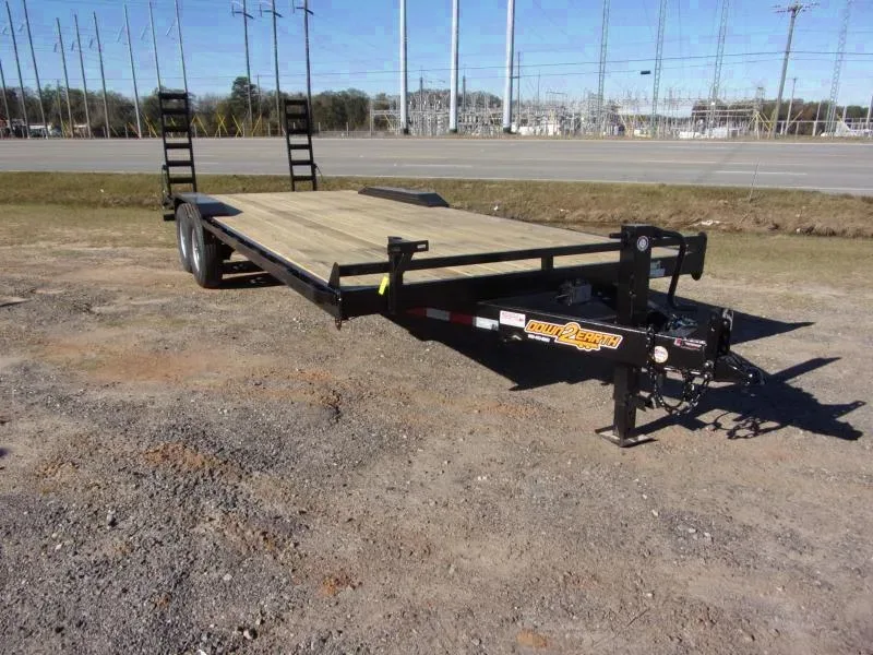 2025 Down 2 Earth 102x24 14k Drive-Over Fenders Flatbed Trailer