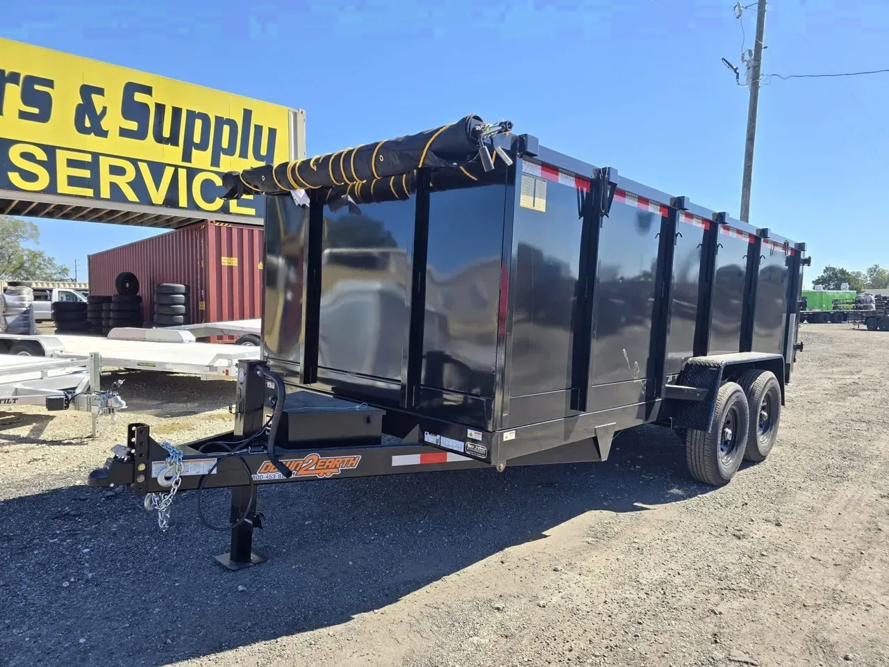 Dump Trailer 2026 7X16 Down 2 Earth Trailers 7×16 48″ high side 14k equipment dump trailer -DUMP716-130822 7 ft. x16 ft.