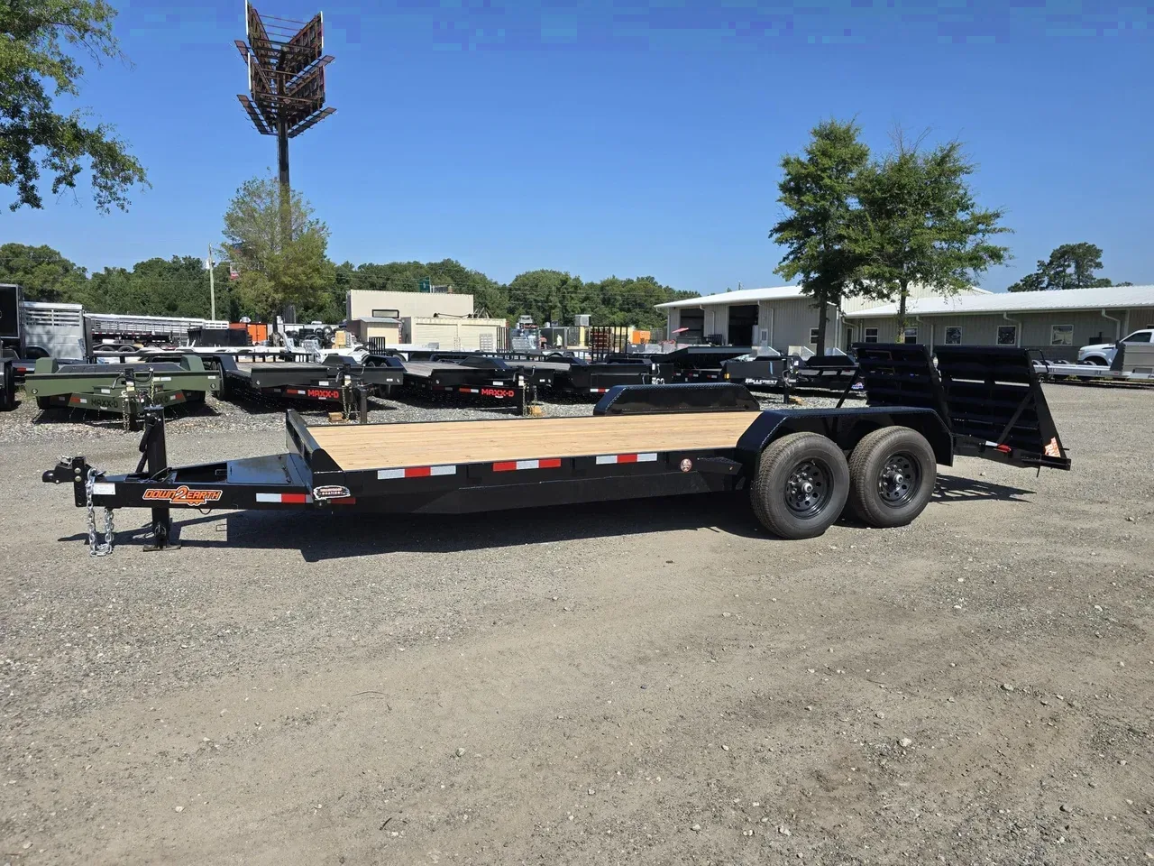 Equipment Trailer 2026 7X20 Down 2 Earth Trailers 7×20′ Wood Deck Equipment Trailer With Fold Flat Ramps -dte8220-133030 7 ft. x20 ft.
