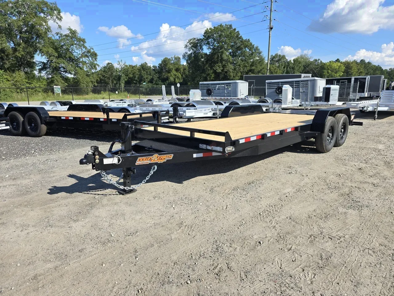 Equipment Trailer 2027 7X22 Down 2 Earth Trailers 7X22 14K Equipment Trailer With Fold Flat Ramps
