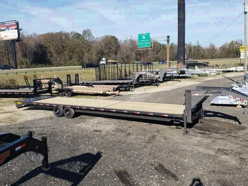 2023 DELTA Trailers 40 FT hotshot deckover trailer flatbed with monster ramps  Flatbed Trailer