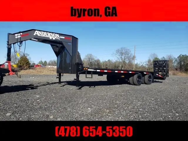 Anderson trailer 25 ft gooseneck deckover mega ramp Flatbed Trailer