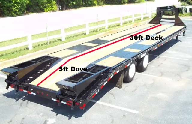 30ft Deck 5 Foot Dovetail Flatbed Gooseneck Trailer