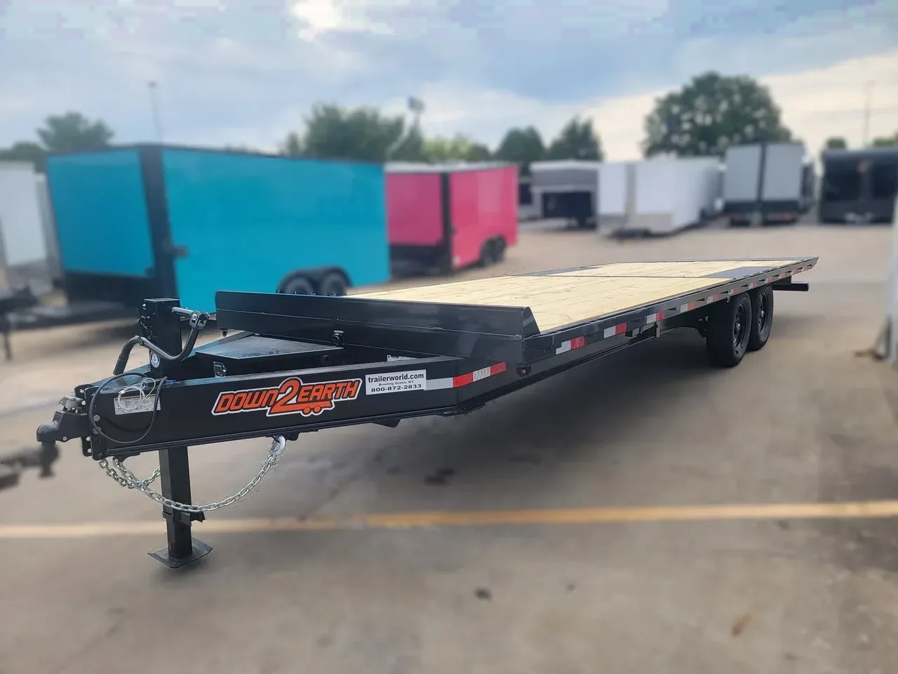 134359 - 2027 Down 2 Earth Power Tilt Equipment Trailer 24' with (2)x7k Axles Equipment Trailer