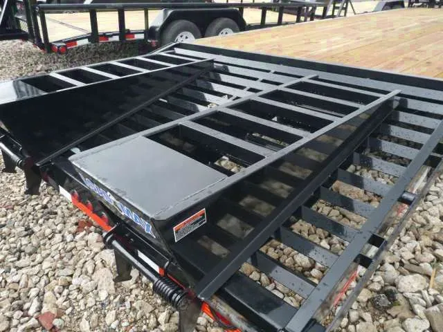 25ft Open Equipment Trailer  w/Pintle Ring, Adjustable Plate Mount