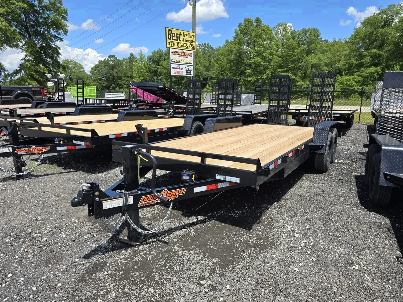 Equipment Trailer 2026 6.83X20 Down 2 Earth Trailers 82×20 14k bobcat equipment trailer flat bed 2′ dove -DTE8220-131575 6.83 ft. x20 ft.