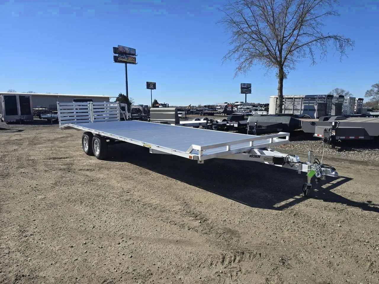 Aluminum 2026 8.5X26 Aluma 1026 h bt 102×26 aluminum flatbed trailer atv utv motor cycle -ALUM1026BTs-309417 8.5 ft. x26 ft.