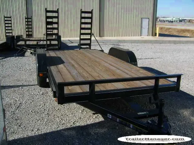 16ft 10K Black Equipment Trailer W/Wood Deck