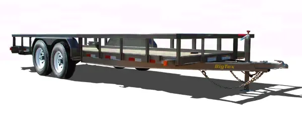 18FT TA 10K AXLES, PIPE RAIL, SLIDE IN RAMPS