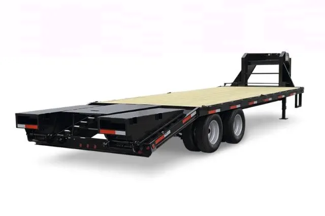 Black 20ft + 5 Foot Flatbed Gooseneck