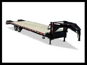 20 + 5ft Black Flatbed Gooseneck