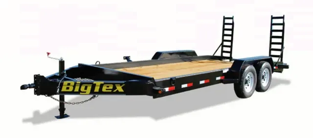 18ft  Equipment Trailer w/Stand Up Ramps