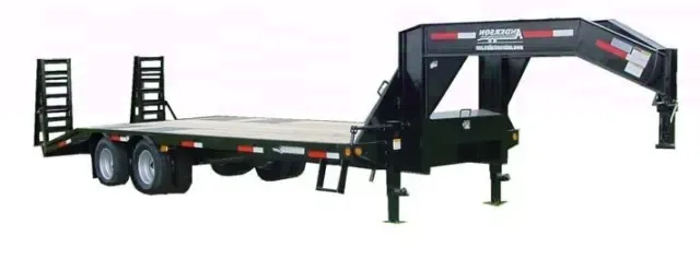 35FT  FLATBED WITH STAND UP RAMPS