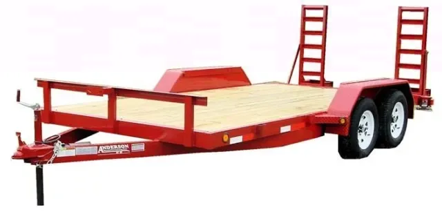 18FT FLATBED/EQUIPMENT TRAILER W/STAND UP RAMPS
