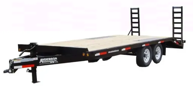BLACK 20FT DECKOVER EQUIPMENT TRAILER W/RUB RAIL