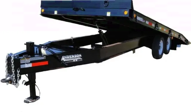 Black 22ft Tilt Bed Equipment Trailer w/Stop Rail