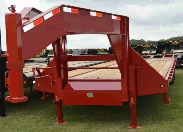 Tandem Dual Gooseneck 25+5ft Red Flatbed Trailer