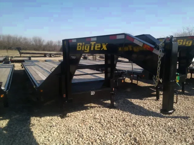 Black Flatbed Trailer Tandem Dual Gooseneck 28 + 5ft
