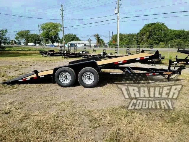 2026 NEW 7' x 20' Heavy Duty Pressure Treated Wood Deck Flatbed Gravity Tilt Deck Trailer