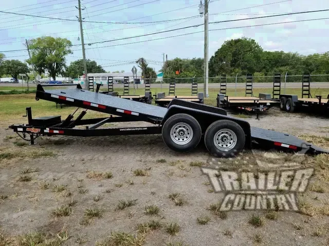 2026 NEW 7 x 20 Flatbed Steel Deck Power Tilt Car Hauler/ Equipment Hauler