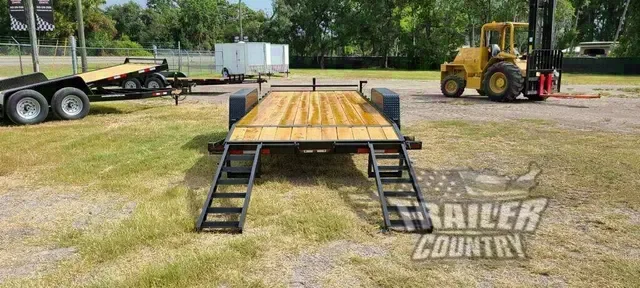 2026 NEW 7' x 20' (18' + 2') Flatbed Equipment Hauler Trailer w/ Dove Tail
