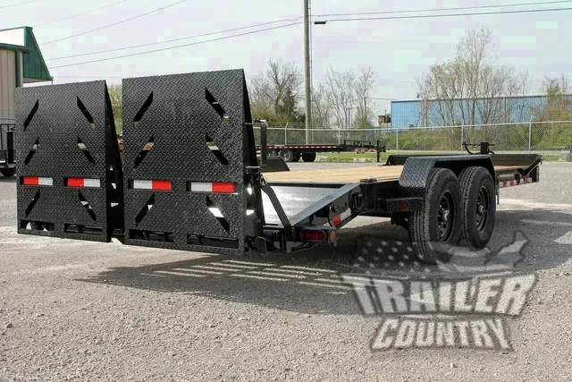 2026 New 7' x 24' (21' + 3')Heavy Duty 14K Heavy Equipment Trailer w/ Spring Assisted Rampage Ramps & Heavy Duty 8" I-Beam Main Frame.