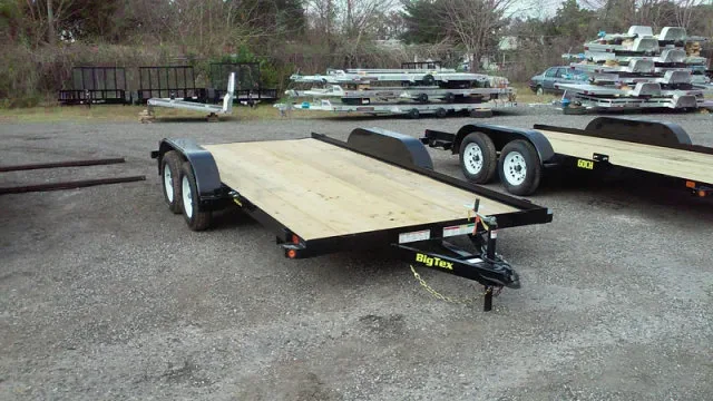 16FT TA CAR HAULER/FLATBED BLACK