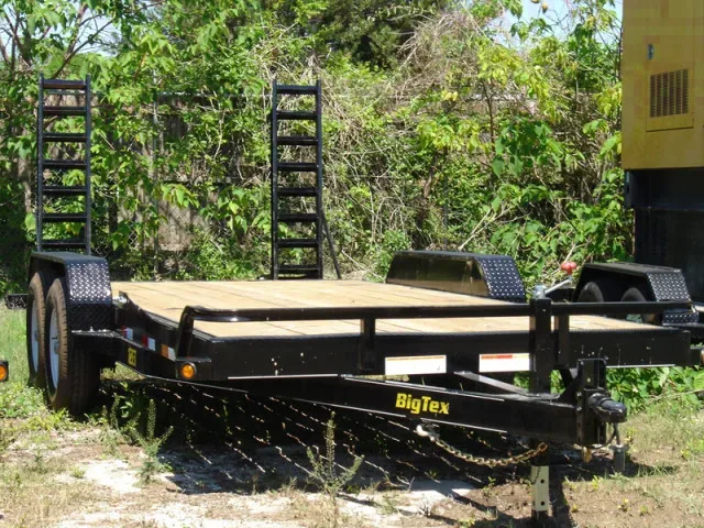 18ft Equipment Trailer Wood Deck Stand up Ramps